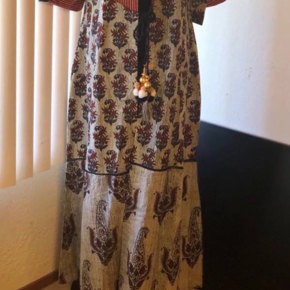 Hand block paint cotton Indian long kurti